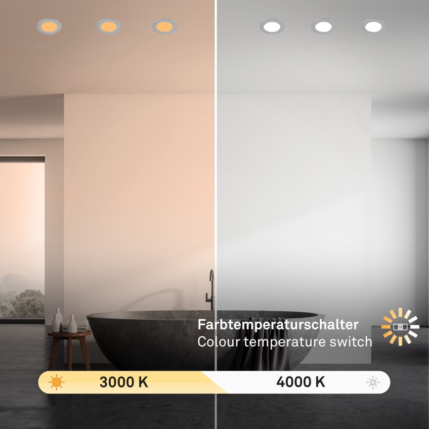 Brilo - SET 3x Lampada LED da incasso per bagni LED/4W/230V IP44 3000/4000K argento