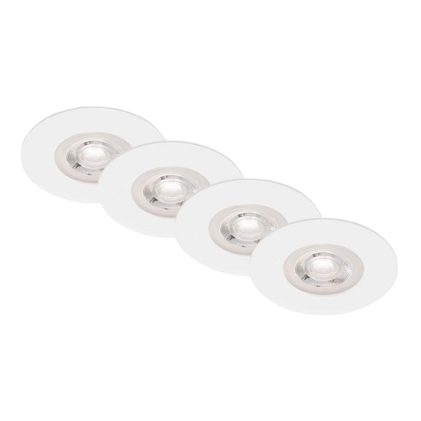 Brilo - SET 4x Lampada LED da incasso per bagni LED/4,9W/230V IP44 bianco