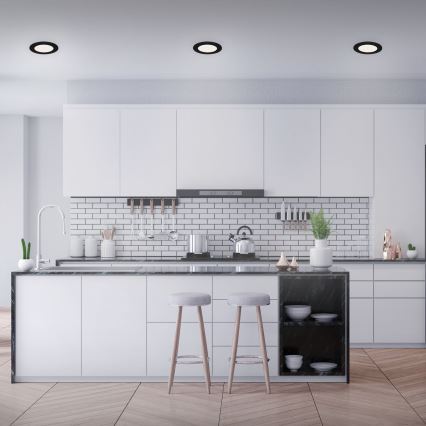 Brilo - Set da 3 faretti LED da incasso per bagno FLAT LED/6W/230V IP44 nero