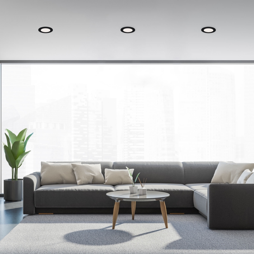 Brilo - Set da 3 faretti LED da incasso per bagno FLAT LED/6W/230V IP44 nero