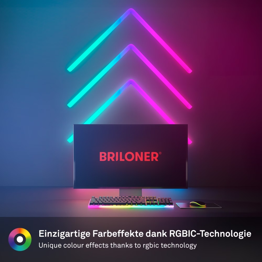 Brilo - Striscia luminosa dimmerabile LED RGBIC Smart LED/24W/230V Wi-Fi Tuya