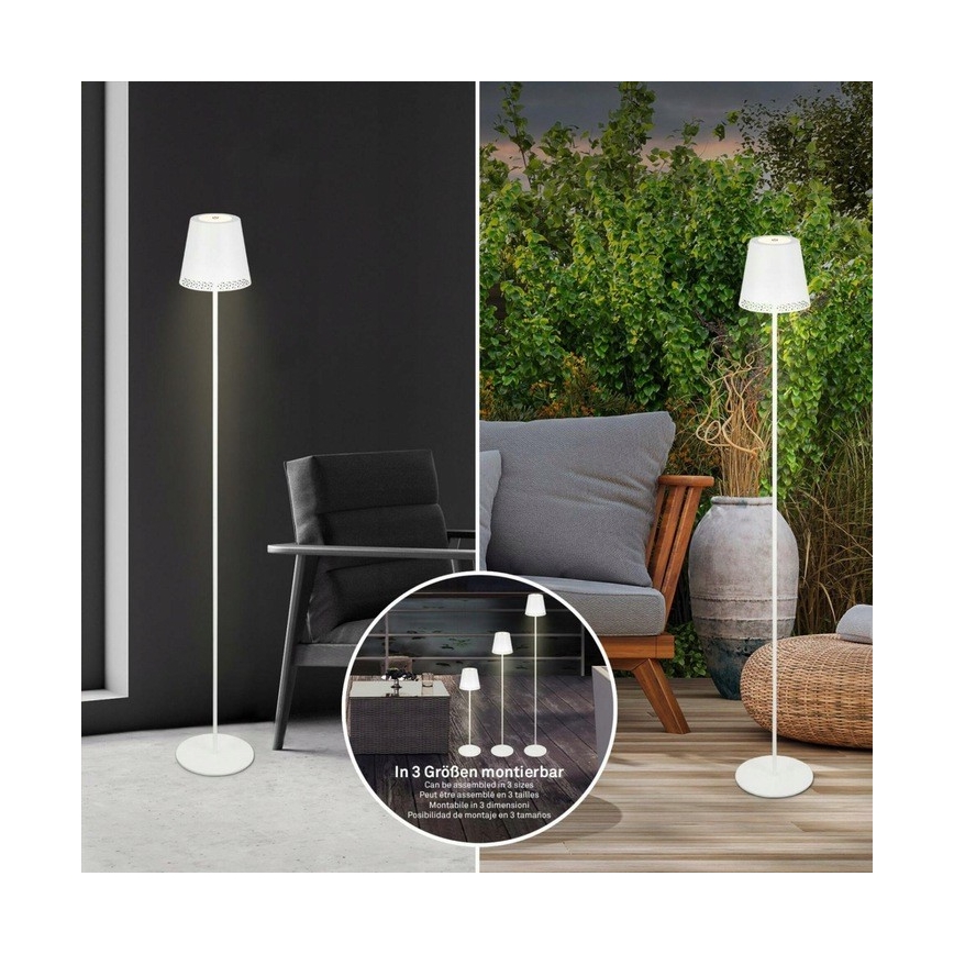 Briloner 1438016 - Lampada da terra touch LED dimmerabile LED/3,5W/5V 3000K 130 cm bianco