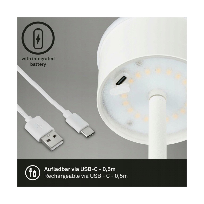 Briloner 1438016 - Lampada da terra touch LED dimmerabile LED/3,5W/5V 3000K 130 cm bianco