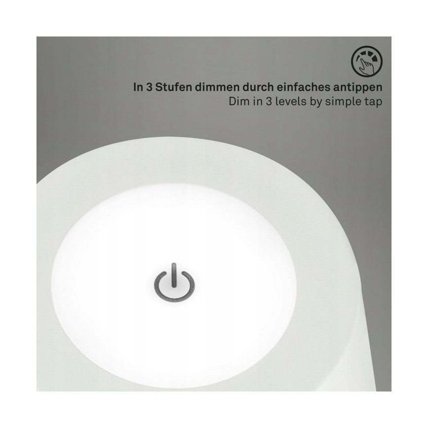Briloner 1438016 - Lampada da terra touch LED dimmerabile LED/3,5W/5V 3000K 130 cm bianco