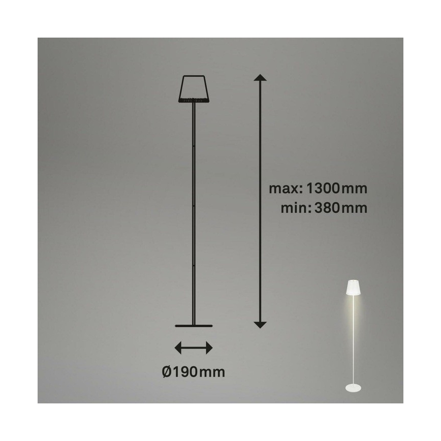 Briloner 1438016 - Lampada da terra touch LED dimmerabile LED/3,5W/5V 3000K 130 cm bianco
