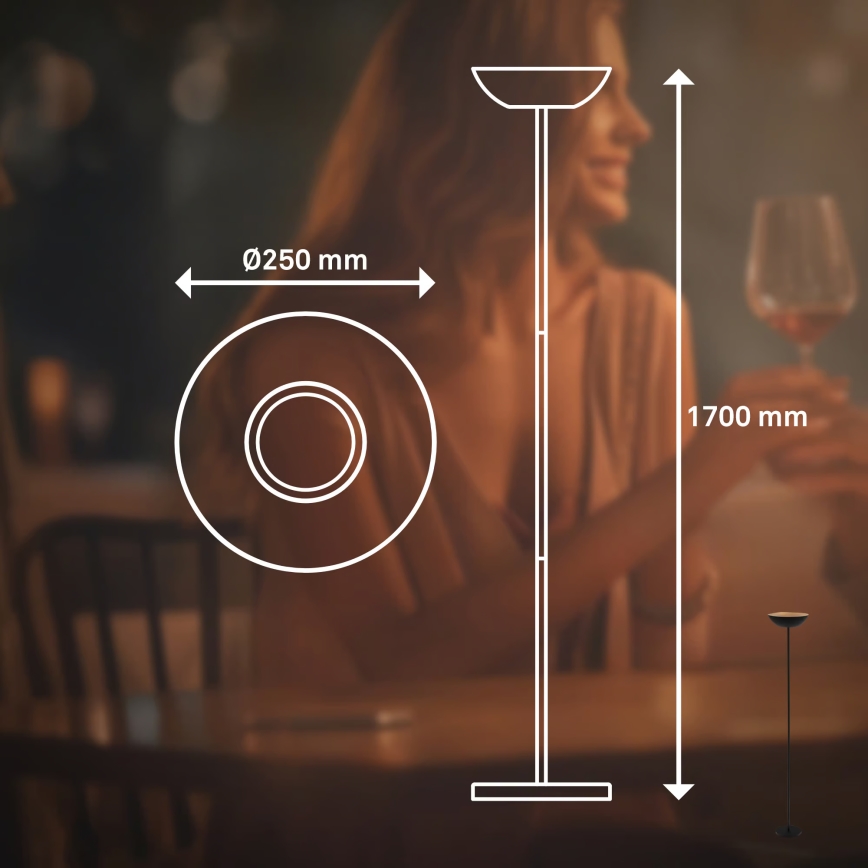 Briloner 1500015 - Lampada da terra dimmerabile a LED ESTATE LED/8W/5V 4000 mAh nera