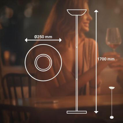 Briloner 1500016 - Lampada da terra dimmerabile ESTATE LED/8W/5V 4000 mAh bianca