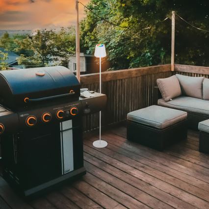 Briloner 1507016 - Lampada da terra dimmerabile a LED KIKI LED/4,3W/5V IP44 2600 mAh bianca