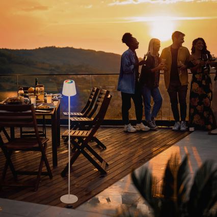 Briloner 1507016 - Lampada da terra dimmerabile a LED KIKI LED/4,3W/5V IP44 2600 mAh bianca