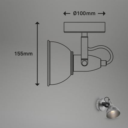 Briloner 2049-014 - Faretto da parete RETRO 1xE14/40W/230V grigio