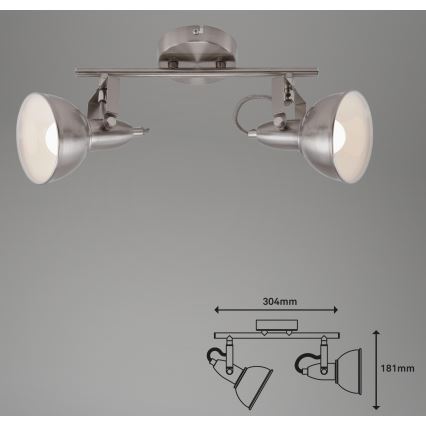 Briloner 2049-022 - Faretto SOFT 2xE14/40W/230V cromo opaco