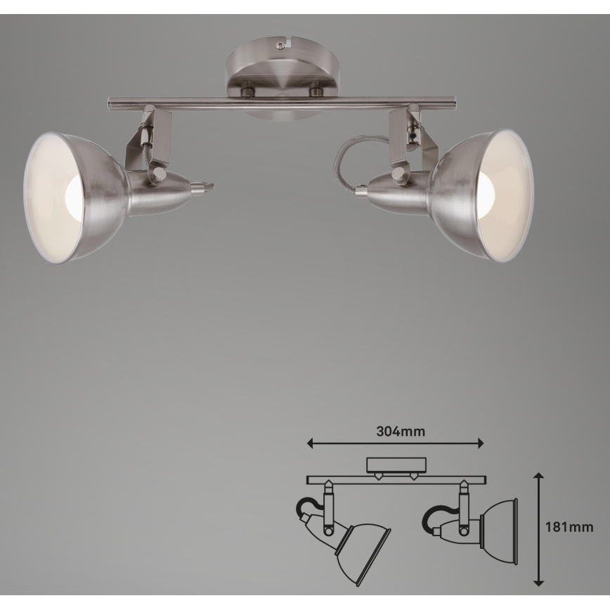 Briloner 2049-022 - Faretto SOFT 2xE14/40W/230V cromo opaco
