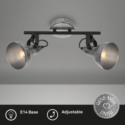 Briloner 2049-024 - Faretto RETRO 2xE14/40W/230V grigio