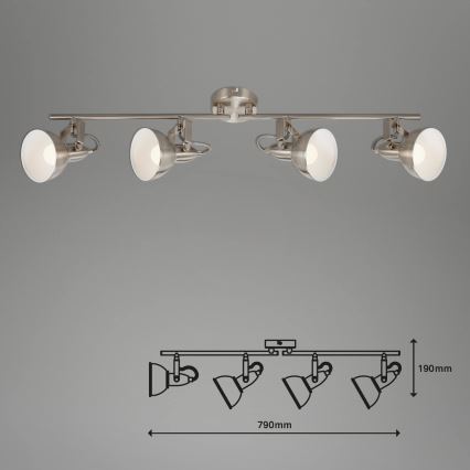 Briloner 2049-042 - Faretto 4xE14/40W/230V argento
