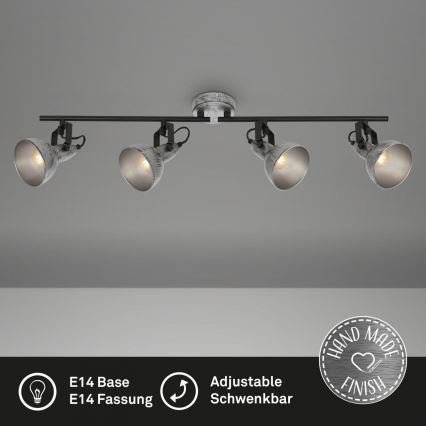 Briloner 2049-044 - Faretto RETRO 4xE14/40W/230V grigio