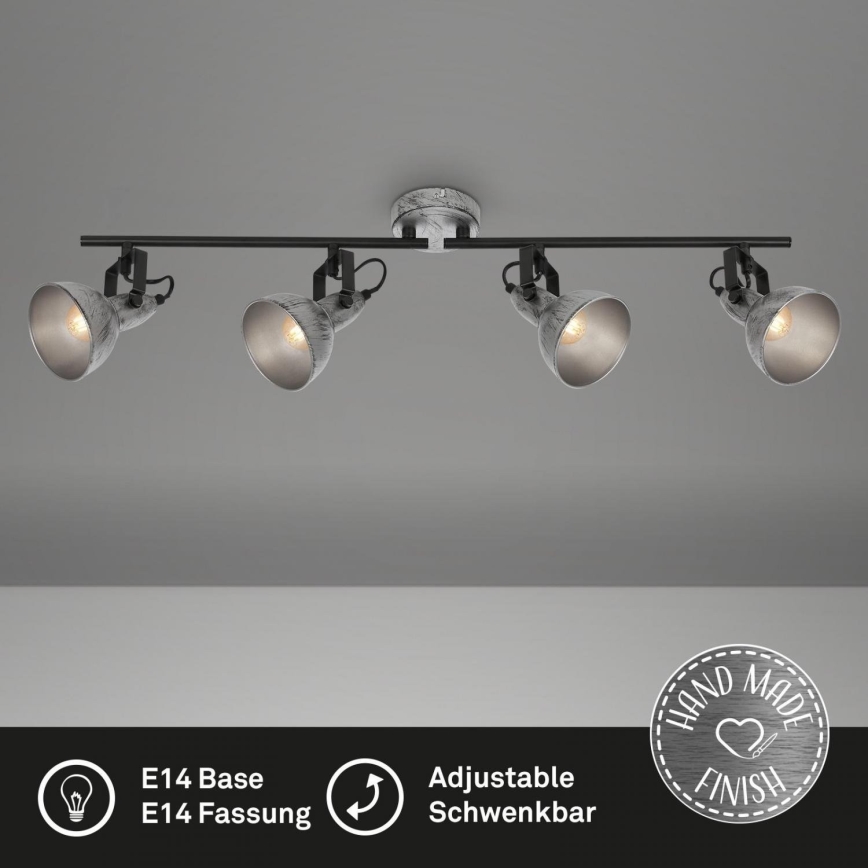 Briloner 2049-044 - Faretto RETRO 4xE14/40W/230V grigio