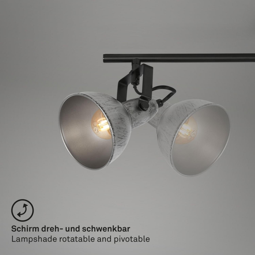 Briloner 2049-044 - Faretto RETRO 4xE14/40W/230V grigio