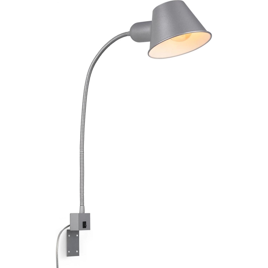Briloner 2079-014 - Lampada flessibile a parete 1xE27/10W/230V argento