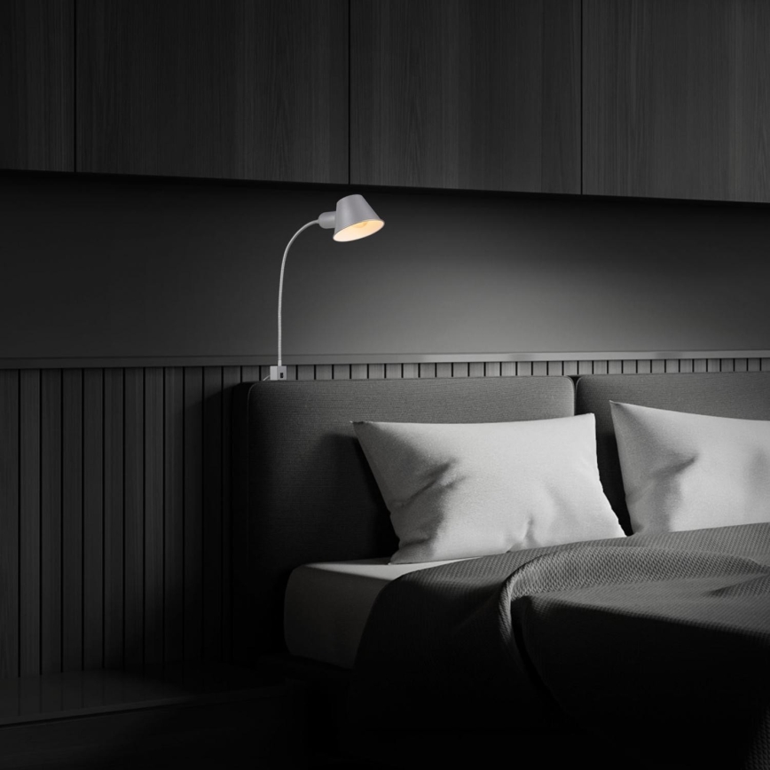 Briloner 2079-014 - Lampada flessibile a parete 1xE27/10W/230V argento