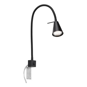 Briloner 2080-015 - Lampada da parete flessibile LED COMFORT LIGHT 1xGU10/5W/230V nera