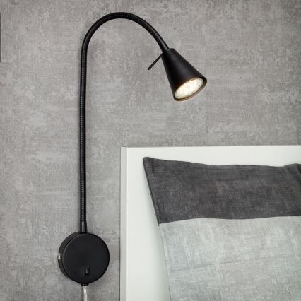 Briloner 2082-015 - Lampada da parete flessibile a LED COMFORT LIGHT 1xGU10/5W/230V nera