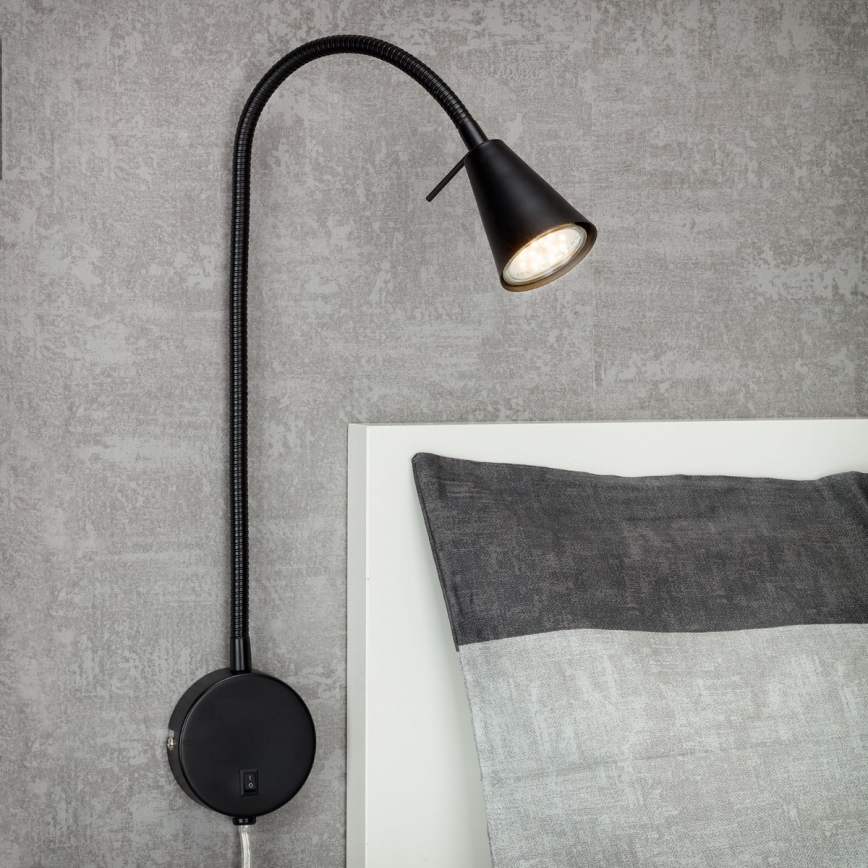Briloner 2082-015 - Lampada da parete flessibile a LED COMFORT LIGHT 1xGU10/5W/230V nera