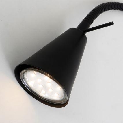 Briloner 2082-015 - Lampada da parete flessibile a LED COMFORT LIGHT 1xGU10/5W/230V nera