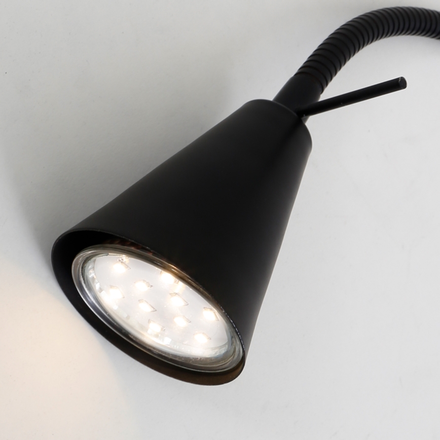Briloner 2082-015 - Lampada da parete flessibile a LED COMFORT LIGHT 1xGU10/5W/230V nera