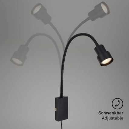 Briloner 2085-015 - Lampada da parete LED Touch TUSI 1xGU10/5W/230V nero