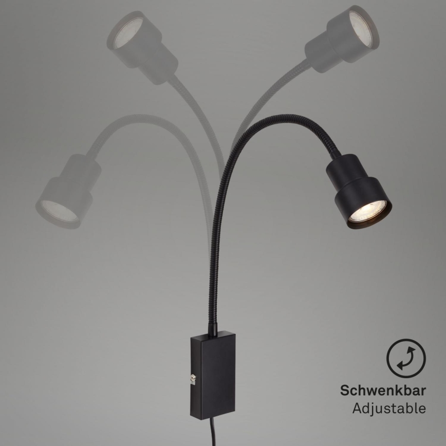 Briloner 2085-015 - Lampada da parete LED Touch TUSI 1xGU10/5W/230V nero
