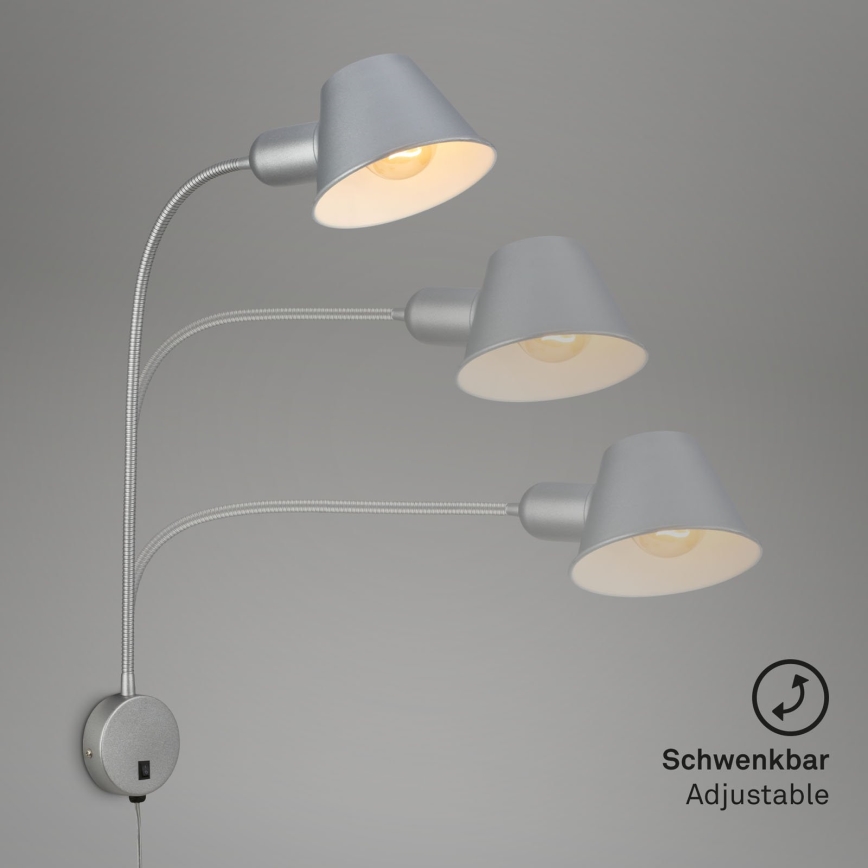 Briloner 2089-014 - Lampada da parete flessibile BRELLO 1xE27/10W/230V cromo opaco