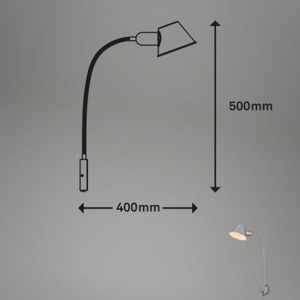 Briloner 2089-014 - Lampada da parete flessibile BRELLO 1xE27/10W/230V cromo opaco