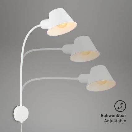 Briloner 2089-016 - Lampada da parete flessibile BRELLO 1xE27/10W/230V bianca