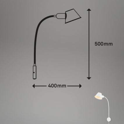 Briloner 2089-016 - Lampada da parete flessibile BRELLO 1xE27/10W/230V bianca
