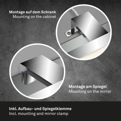 Briloner 2104-118 - Illuminazione LED per specchio da bagno LED/8W/230V 60 cm cromo opaco