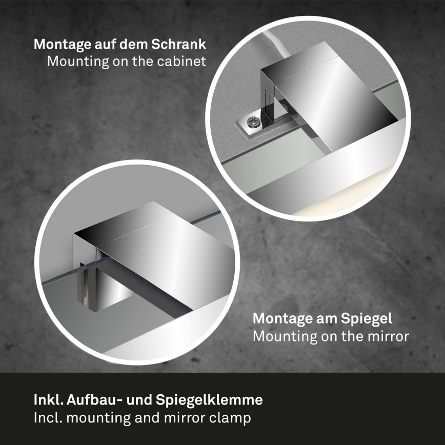 Briloner 2104-118 - Illuminazione LED per specchio da bagno LED/8W/230V 60 cm cromo opaco