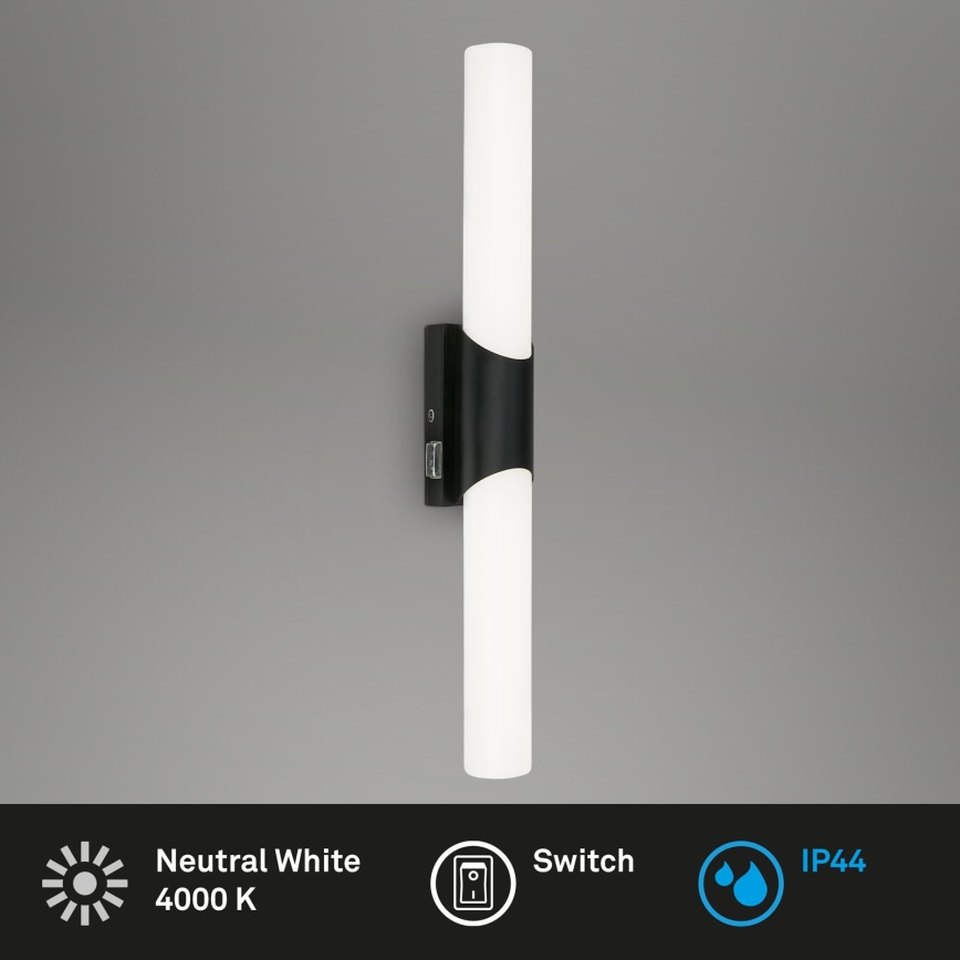 Briloner 2111-115 - Illuminazione per specchio da bagno LED/11W/230V IP44 47 cm nera