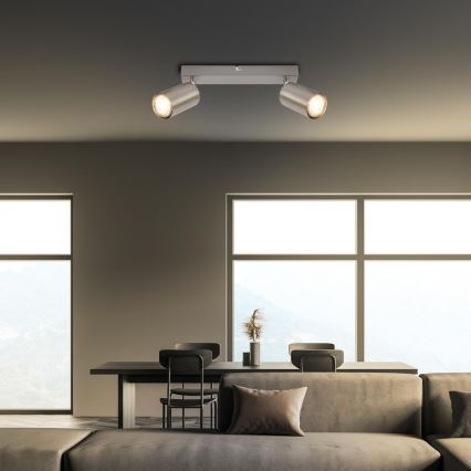 Briloner 2172-022 - Faretto SPOT 2xGU10/9W/230V cromo satinato