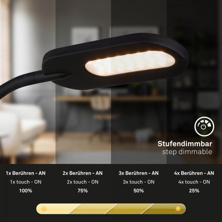 Briloner 2177015 - LED Dimmerabile flexible wall lampada LED/6W/230V nero