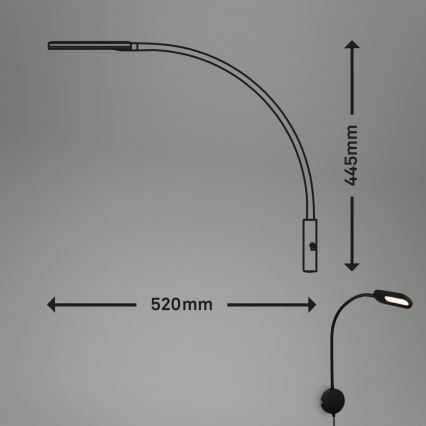Briloner 2177015 - LED Dimmerabile flexible wall lampada LED/6W/230V nero