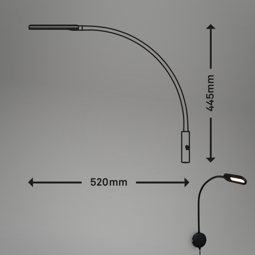 Briloner 2177015 - LED Dimmerabile flexible wall lampada LED/6W/230V nero