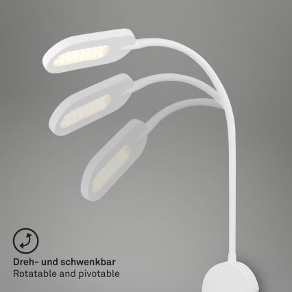 Briloner 2177016 - Lampada flessibile da parete dimmerabile LED/6W/230V bianco