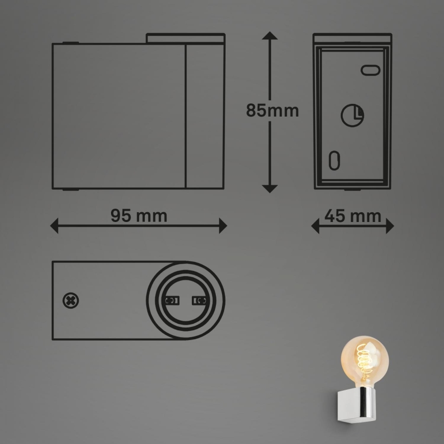Briloner 2182-018 - Applique da bagno DONGA 1xE27/10W/230V IP44 cromo lucido