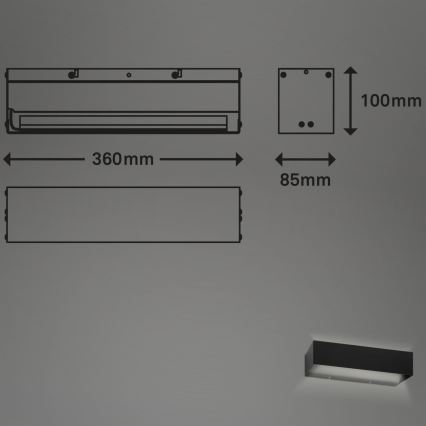 Briloner 2204-015 - Applique a LED da esterno LED/8W/230V IP44 nero