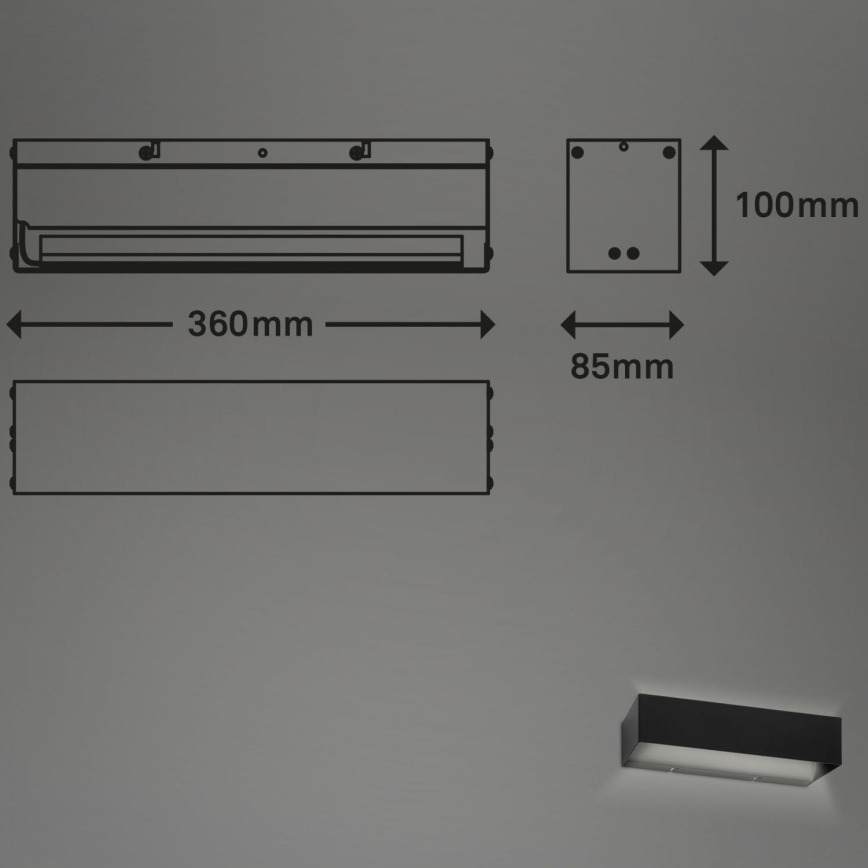 Briloner 2204-015 - Applique a LED da esterno LED/8W/230V IP44 nero