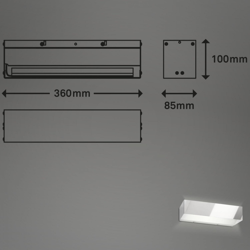Briloner 2204-018 - Applique a LED da esterno LED/8W/230V IP44 cromo lucido
