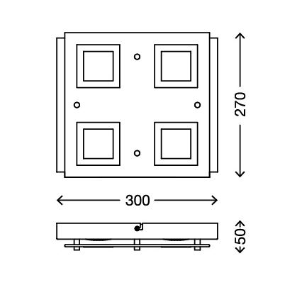 Briloner - 2213-048 - Plafoniera LED da bagno SPLASH 4xLED/4,5W/230V