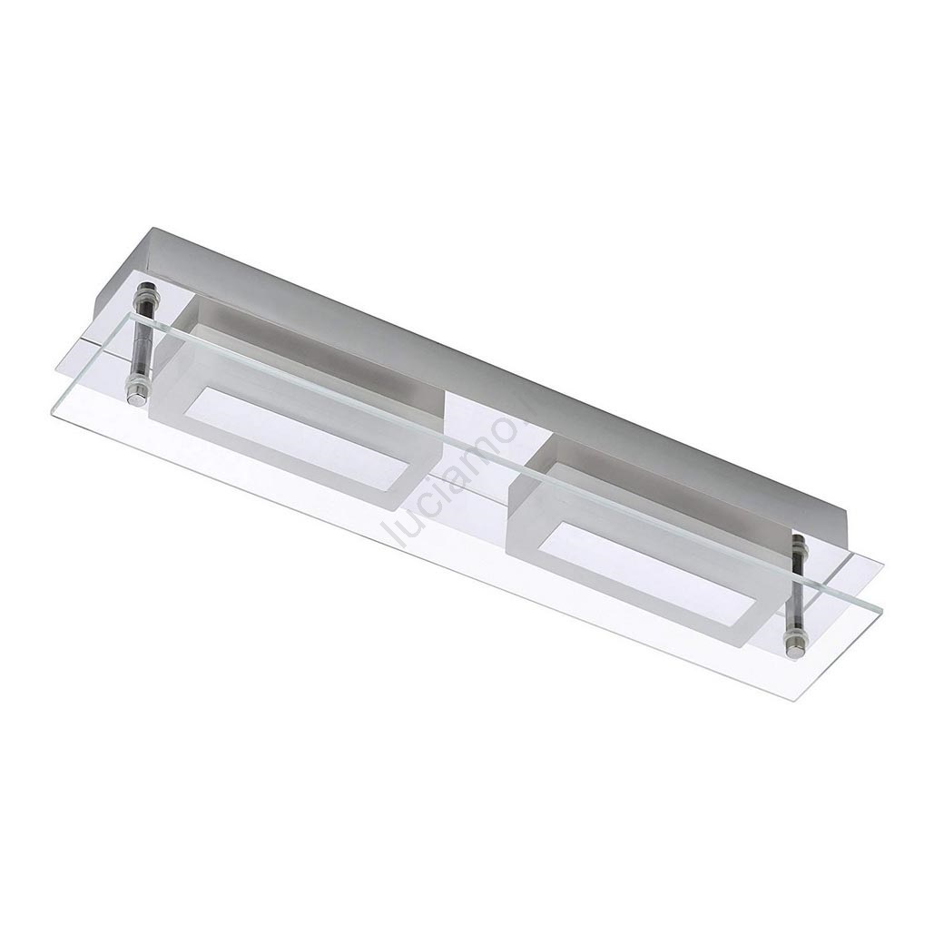 Briloner Leuchten Plafoniera LED Rettangolare 24x12 Cm – 2 X GU10 3W 250 Lumen Cromo