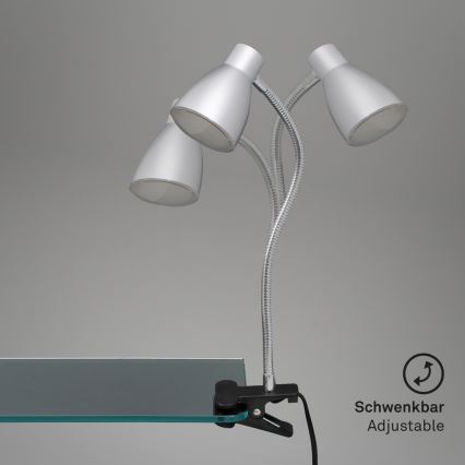 Briloner 2615-014P - Lampada con morsetto LED GRIP LED/2,5W/230V argento
