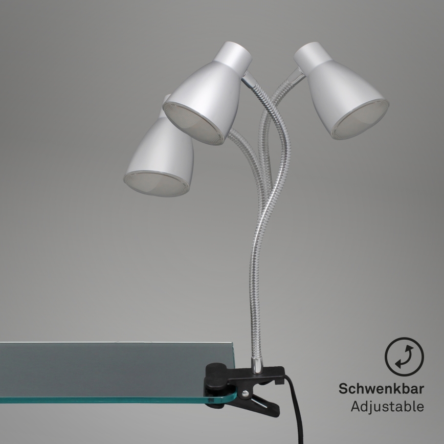 Briloner 2615-014P - Lampada con morsetto LED GRIP LED/2,5W/230V argento